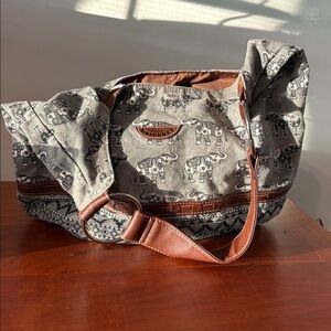 Unionbay large hobo elephant print tote bag purse